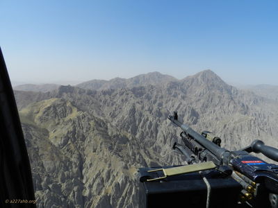 View near Faizabad, Afghanistan
Mike Caudle Photo

The door gunners view near Faizabad, Afghanistan.
