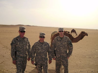 CW2 Jason Dallas, CW2 Rodgers, and CW2 Bolick in Kuwait. 2009
Jason Dallas Photo
