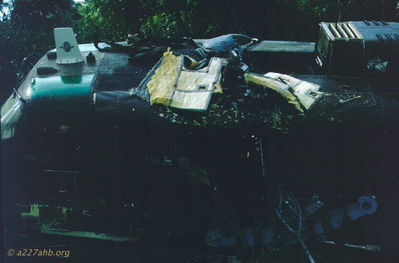 Crash north of Golf Course
John Keller Photo

#63-08751, UH-1D crash north of the Golf Course. CPT Roberts and 1ST Jones, September 15, 1966.


