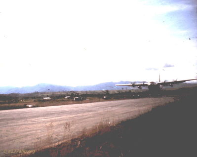C-130 over the runway at An Khe 1966
Chuck Stevens Photo
