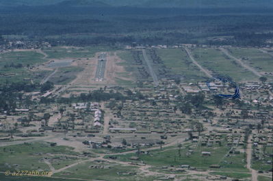 Camp Radcliff
John Keller Photo

Golf Course and Camp Radcliffe, 2 April 1967 with A/227 area Circled in ball point pen (still a dumb idea on my part). It was my LAST flight with A/227.

