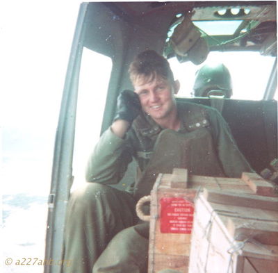 Crew Chief Don Rymer
Milo (Mike) Schlaudraff Photo

Crew Chief Don Rymer getting a ride back to base after he went down.

