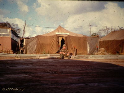 Mike Schlaudraff
Robert Keller Photo

Mike Schlaudraff outside 3rd Platoon Tent at An Khe

