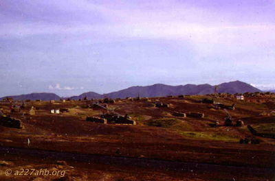 Flight Line Looking West from Company Area.
Howard Burbank Photo

A/227 Company Flight Line - summer of 1968
