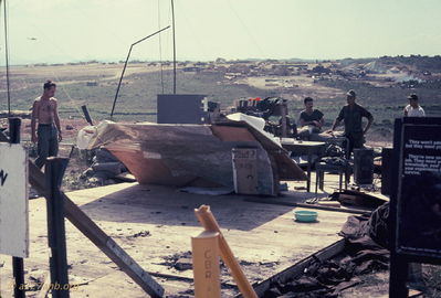 Starting cleanup
Bob Kelly Photo

There were 77-78 hueys destroyed and/or damaged.
