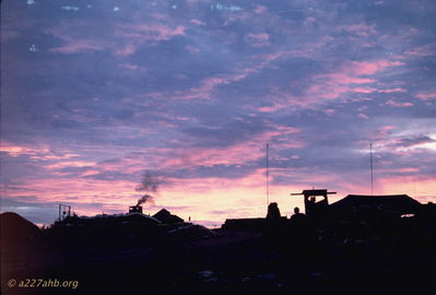 Sunrise on the day I left Camp Evans
Bob Kelly Photo

Bob Kelly Photo

The Gods were with me. Nice sunrise to see me off Camp Evans to home (all but the burning shit).

