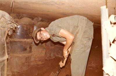 Reinforcing the Bunker (name unknown) 
Dennis Howell Photo
