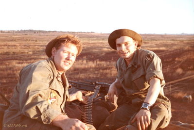 Bob ? and Dennis Howell on bunker guard duty 
Dennis Howell Photo
