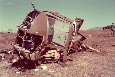 Wreckage of aircraft # 083 Feb 1972. Everyone Survived! 
Dennis Howell Photo
