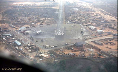  LZ Bird / Phan Thiet airfield; note C&C on the ramp. Company area is 1/3 of way down the runway on the left. 
JP Edwards Photo
