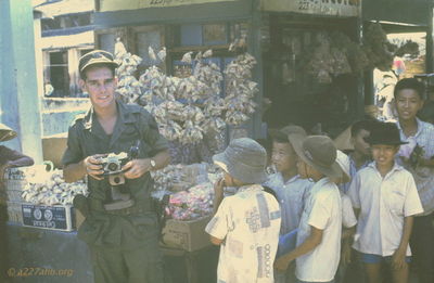  Phan Thiet market; Bob Kelly prior to going to D/227 '67 
JP Edwards Photo
