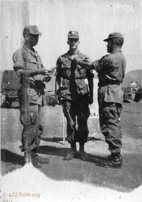 Eddy Esposti getting his wings from Col. Hamlet 
Eddy Esposti Photo
