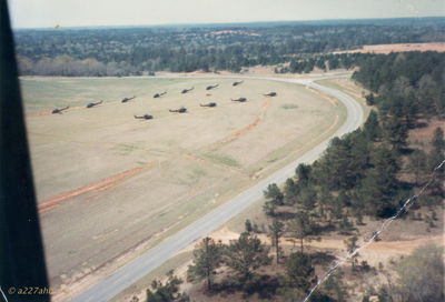 A dozen Hueys at tactical training field
Bob Kelly Photo
