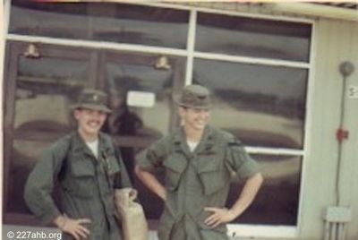 CWO Bridges on left, WO Burce E. Sinkey on right  1969-1970
Gary Bridges Photo
