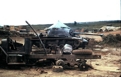 Russian Tank fro the  A Shau Valley on display at Camp Evans
Jerry Westenskow Photo
