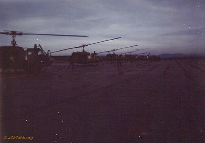 February 1972 - 15 Minutes before 65-10083 went down
My bird 715 had already went to the 57th ahc, so I had no ride for the fly by, was all set to ride with the 083 guys ... when Hillbilly came up and said , hay Shook ride with us up front on the 1st ship...My luckey day AGAIN ! 
WE were one of the 1st ships at the crash site.. it was bad !

Jim Shook Photo
1971-1972
