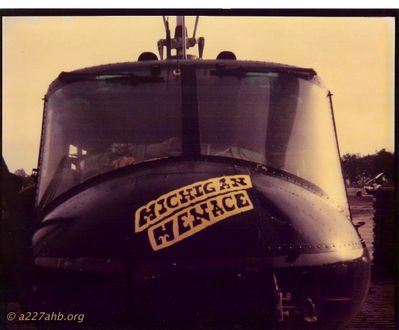 67-17439
Ron Lazenby Photo

1969 Photo of my A/C, the "Michigan Menace" AC 67-17439

Keywords: nose art