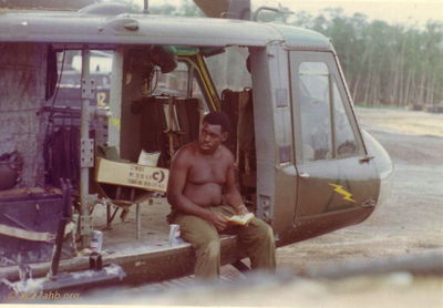 A/227 Crew Chief
Rick Korbel Photo

Identified by Joe Leonard as A/227 Crew Chief who went by the name of DIMP. "I remember because he use to always say: "I'm Dimp the pimp wee willie wimp." He would always tell us how he missed his wife Sara.
Lai Khe 68 - 69. 
