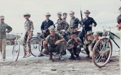 Gordon Lewis, 14th Combat Engineers, with ARVNS at Ban Me Thout, April 1967
Gordon Lewis Photo
