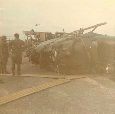My helicopter that WO Hoyte crashed
Rickey McKay photo

 Crew getting ready to load crashed ship 
