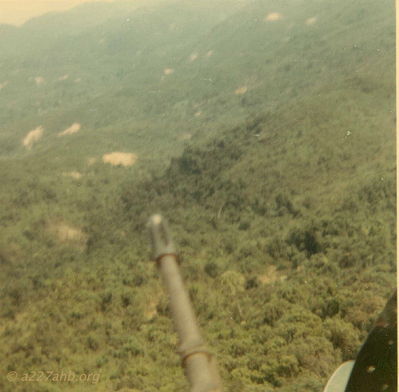 Craters from B52 strikes and artillery
Rickey McKay photo

 This might be around the A Shau Valley 
