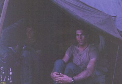 1ST Pearson and WO1 Keller
John Keller Photo

LZ Oasis, November 1966,

left to right: 1ST Bill Pearson and WO1 John L. Keller at shared, 3-person hex tent.

