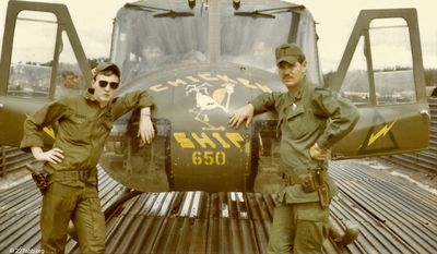 WO Roy Moore on left - WO Owen Ritchie on right - UH-1H 68-15650
Owen Ritchie Photo
Provided by his Grandson, Michael Ritchie
