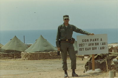 A Company Headquarters
John Keller Photo

WO-1 John Keller at Phan Thiet, A Company Headquarters, April 1967
