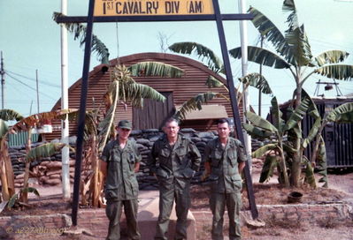 227 Division Headquarters at Phouc Vinh
Bob Witt Photo

Left to Right:
Bob Witt, Lt Col Covington and CPT Nick Johnson
