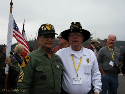 Chance reunion at the Veteran's Day Parade
Lillian Burbank Photo

Mike Schlaudraff (right) met up with a survivor of the Ia Drang Valley that he flew during the operation.
