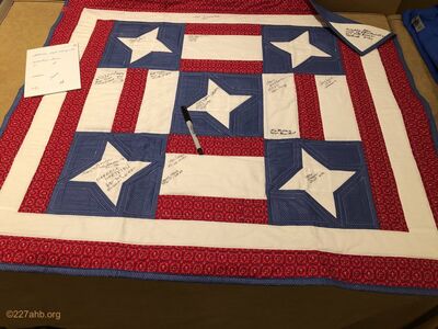 Friendship Quilt - signed by all veterans attending
Lillian Burbank Photo
