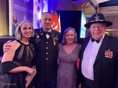 At the Army Aviation Association of America Ceremony to induct Mike Sprayberry in the Army Aviation Hall of Fame
Kim & Pershing Gervais, Tanya and Bob Witt

Photo provided by Julie Kink

