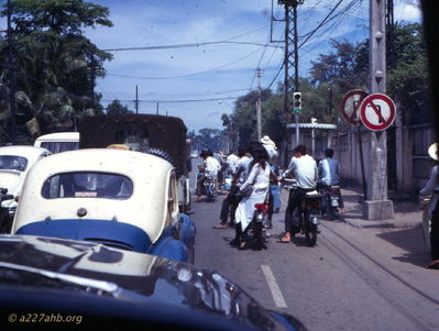  Traffic in Saigon in 1969 from a taxi 
Wayne Trucke Photo
