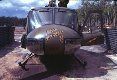 Flying Dutchman II at rest 
Wayne Trucke Photo

1969   Lai Khe
Keywords: Nose Art