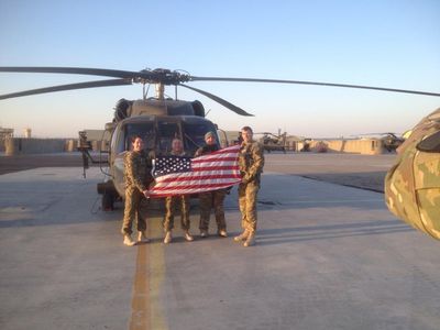 Crew of Chickenhawk 22
CW3 Chuck Nicholson, CW2 Kenzie Harding, 1SG Michael Brown, SPC Tyler Abel
